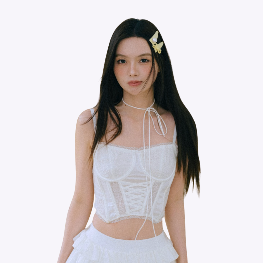 Image of White Corset Cropped Top